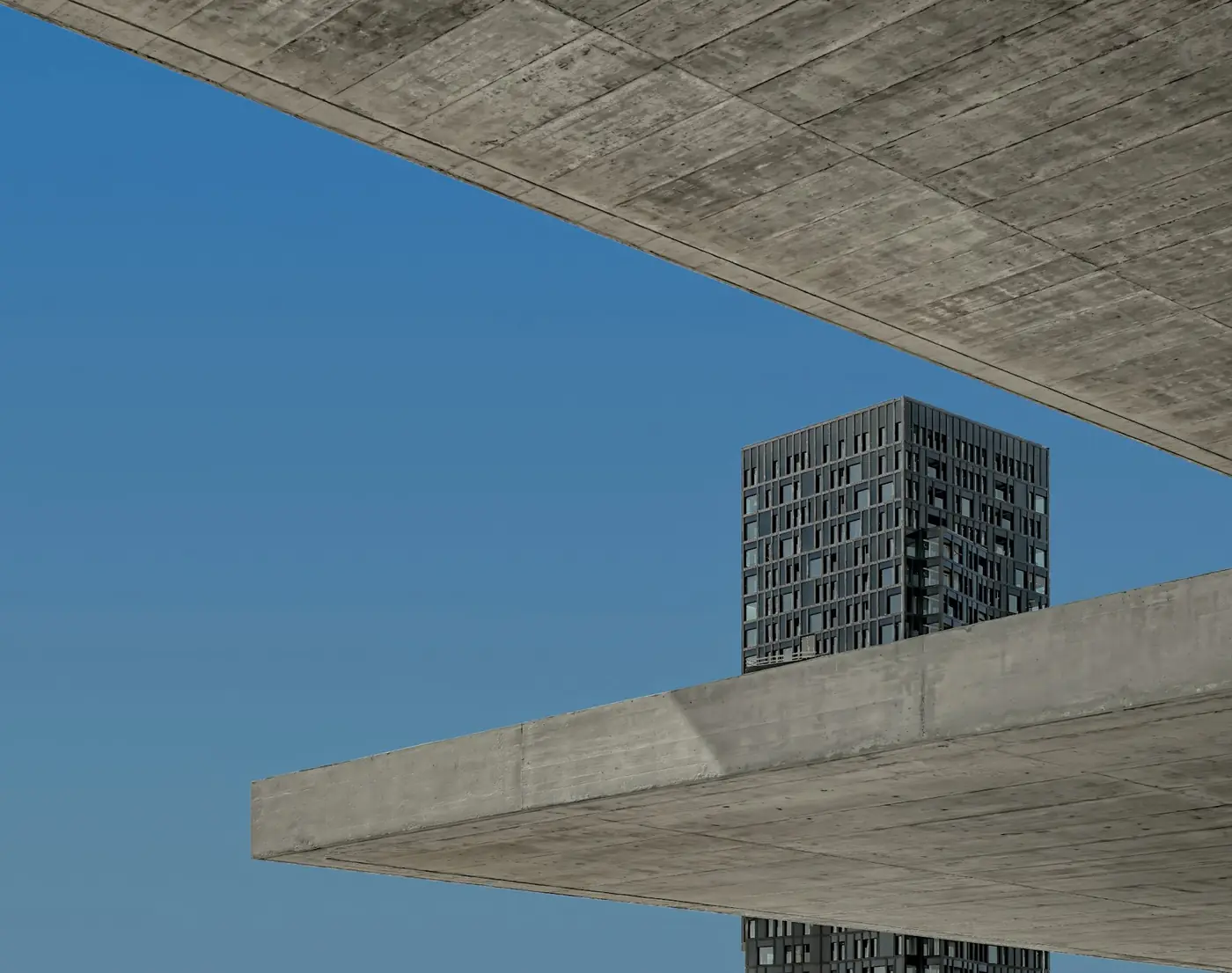 Monolitinė betono perdanga, fotografuota iš apačios