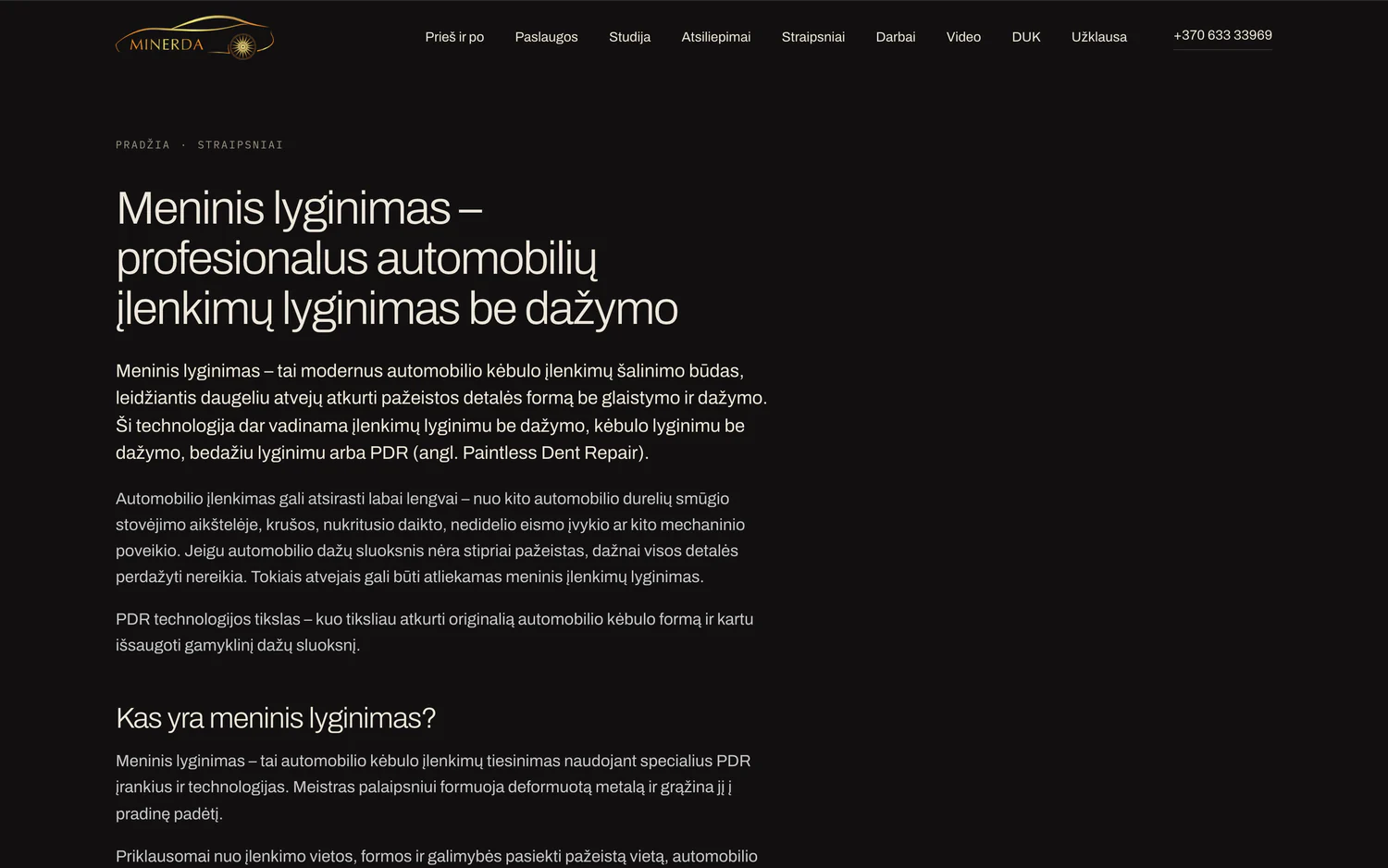 Minerda straipsnis apie meninį lyginimą